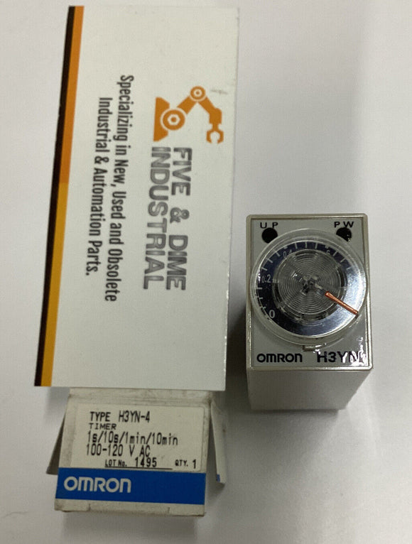 Omron H3YN-4 1s/10s/1min/10 min 100-120VAC, 14 Pin Timer Relay
