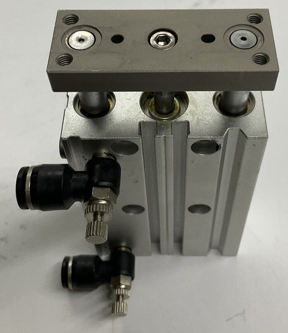 Airtac TCM12X60S Guided Air Cyclinder w/ Flow Valves