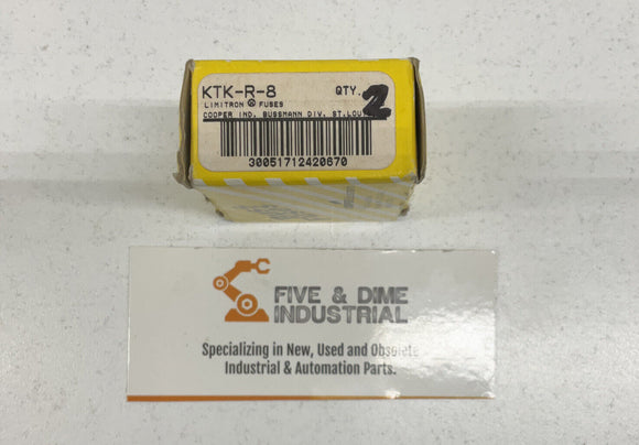 Bussmann KTK-R-8 Lot of 2 Limitron Fuses Class CC 600V