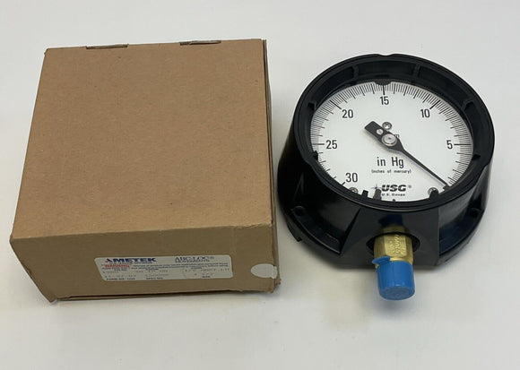 Ametek 1931 150215 Solfrunt Pressure Gauge 30 Hg  PSI 4-1/2 1/2 NPT