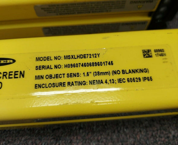 Banner MSXLHDE7212Y HD Long Range Light Curtain Lot of 6