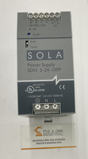 Sola SDN 5-24-100P Power Supply Module 115/230 Vac 24 Vdc / 5A