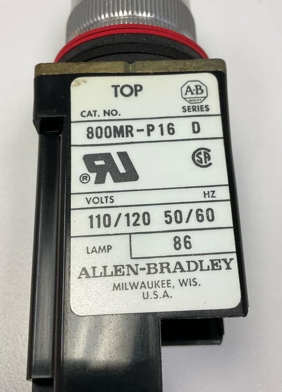 Allen Bradley 800MR-P16G Green Small Round Pilot Lamp 120 VAC