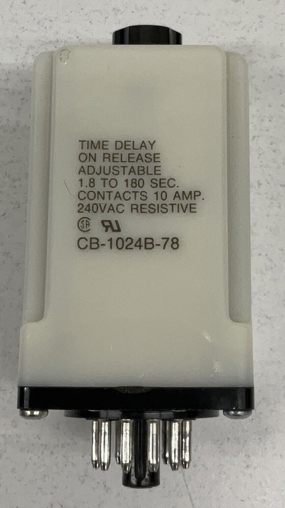 Potter Brumfield CB-1024B-78 Adjustable Time Delay Relay 1.8-180 sec