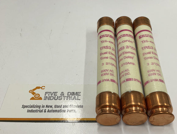 Gould Shawmut Lot of 3 TRS3-2/10R Dual Element Fuses 3-2/10 Amp RK5