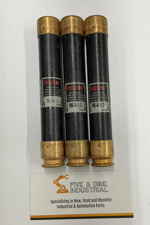 Bussmann Fusetron FRS-R-1/2  600V 1/2A Lot of 3