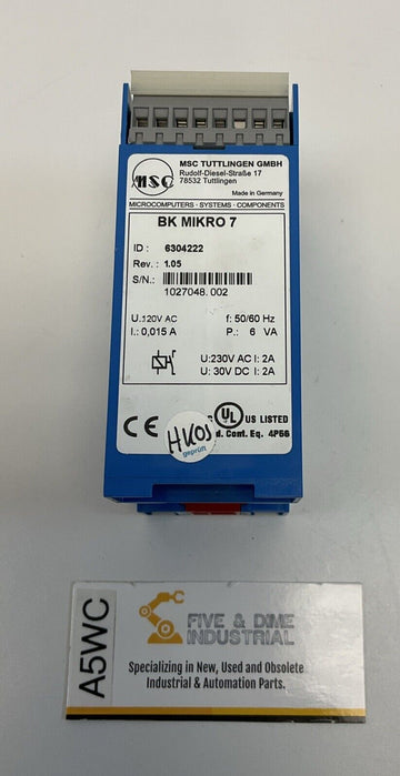 MSC Tuttlingen BK-Mikro-7 Tool Control Module 120VAC