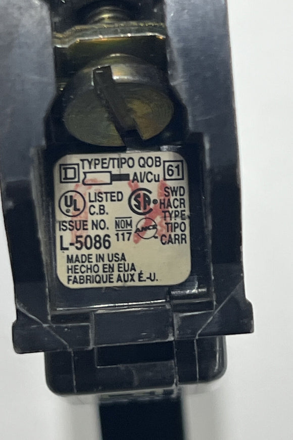 Square D QOB-120 Circuit Breaker SWD 20 Amp Bolt-On  120/240VAC