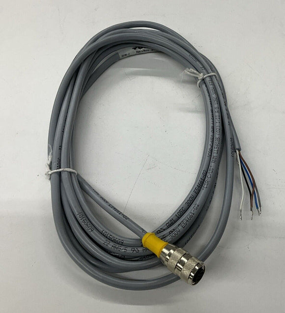 Turck RK4.5T-4/S618 Cable U2188-2 Female 5-Pole Single End 12ft