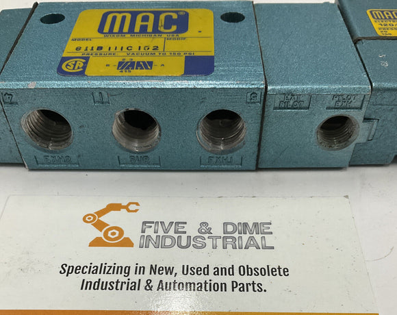 MAC 811B-111C-152 Solenoid Valve w/ PME-6111BAAA 24VDC Coil 25-150 PSI