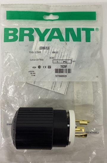 Bryant 70620NP Nema L6-20 Locking Plug - 0
