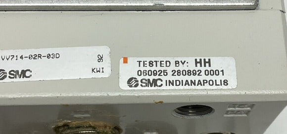 SMC VV714-02R-03D 4-Bank Valve Manifold