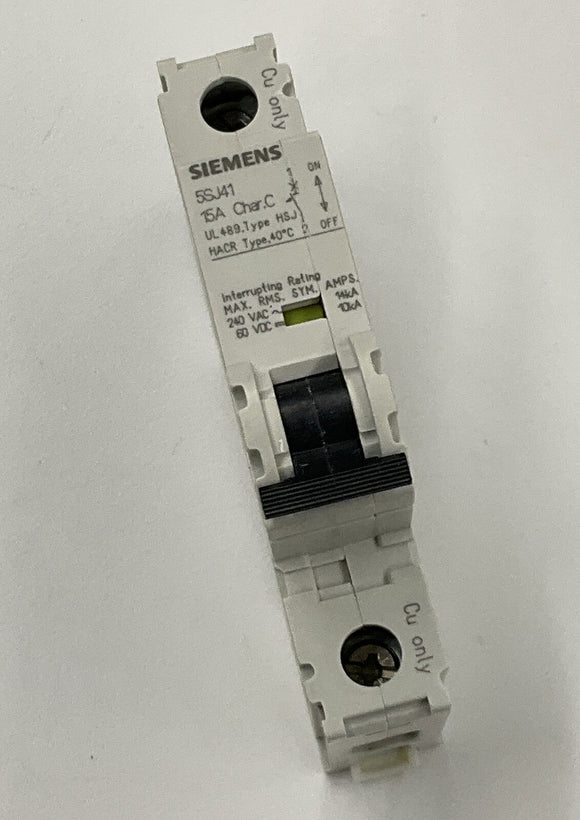 Siemens 5SJ4118-7HG40 HSJ Circuit Breaker 15 Amp Din Mount