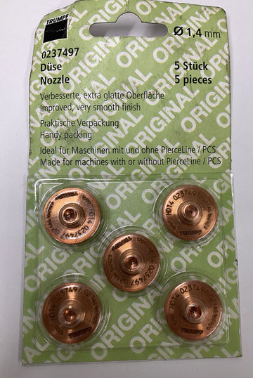 Trumpf 0237497 Package of 5  1.4 mm Laxer Nozzle - 0