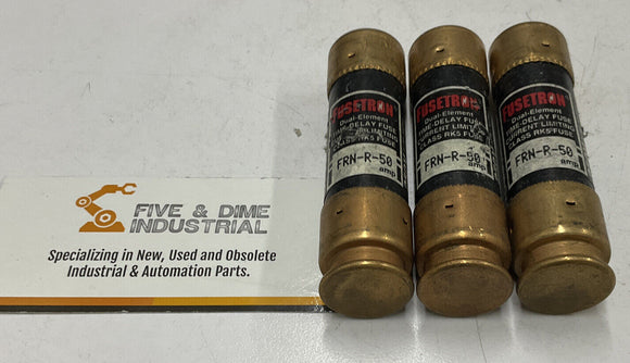 Bussmann  FRN-R-50 Fusetron Fuses Dual Element  50A 250V  Lot of 3