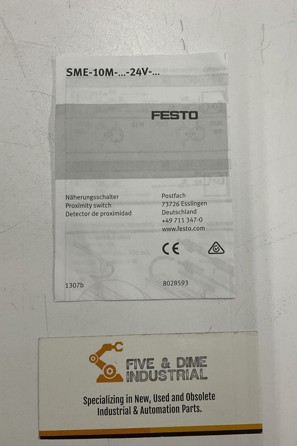 Festo SME-10M-DS-24V-E-03-L-M8D Proximity Sensor