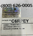 Hubbell NextSpeed C6RPEY 1000 Ft. Yellow Plenum CAT6 Cable / Wire 4-Pair (OV)-4