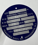 Frangible Disc Inc 49155 Size .50"  1/2" Bursting Pressure 75 @ 72°-4
