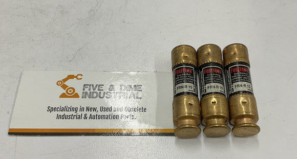 Bussmann  FRN-R-15 Fusetron Time Delay Fuses 15A 250V   Lot of 3