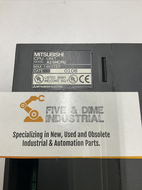 Mitsubishi A2SHCPU CPU PLC, 14k Step Processor w/ Key