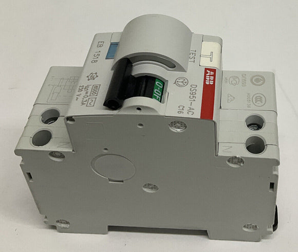 ABB DS951-C16/ D5951-A-C16 Din Mount 16 Amp Circuit Breaker