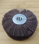 Merit Mini Flap Wheels 3" X 1" w/ 1/4" 20 Thread 80 Grit Box of (10)-2