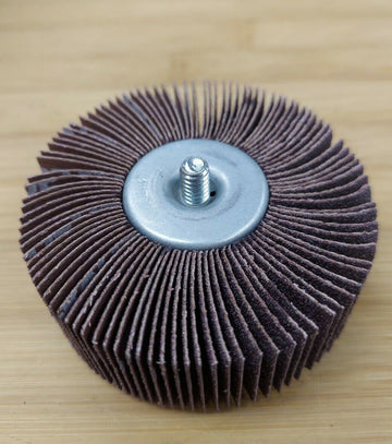 Merit Mini Flap Wheels 3" X 1" w/ 1/4" 20 Thread 80 Grit Box of (10) - 0