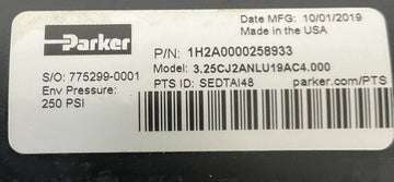 Parker 1H2A0000258933 / 3.25CJ2ANLU19AC4.000 Hydraulic Cylinder - 0
