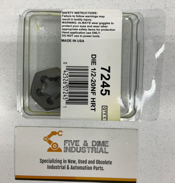 Irwin 7245 Rethread Die  1/2-20NF HRT - 0