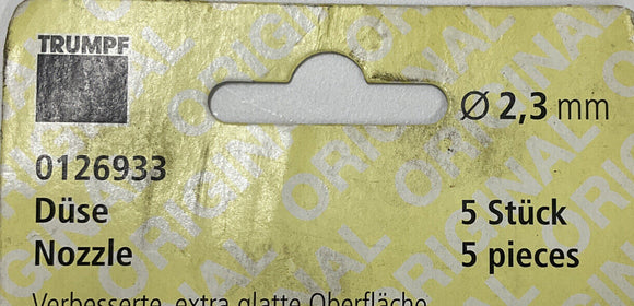 Trumph 0126933  pkg of 5 2.3 mm Laser Nozzle