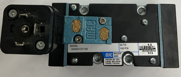 Mac Valves 00000137106 24VDC Solenoid Valve Modif 483 30-120 PSI
