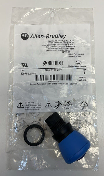 Allen Bradley  800FP-LMP46 40mm Blue Illuminated Push Pull Button - 0