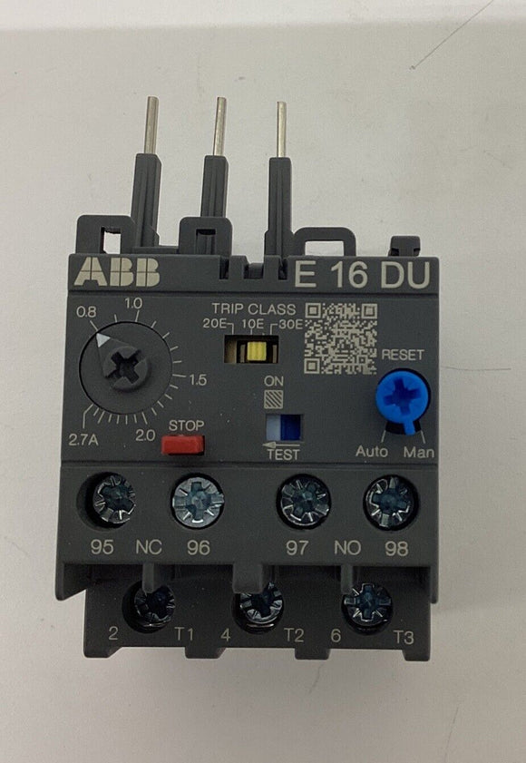 ABB 1SAX11100R1103 / E16DU-2.7 Overload Relay 0.8-2.7 Amp 3-Phase 690V Max