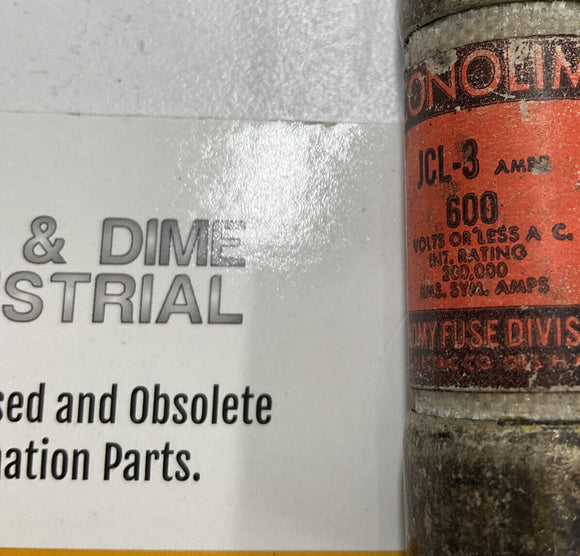 Econolim JCL-3  600V 3A Lot of (3)  Fuse