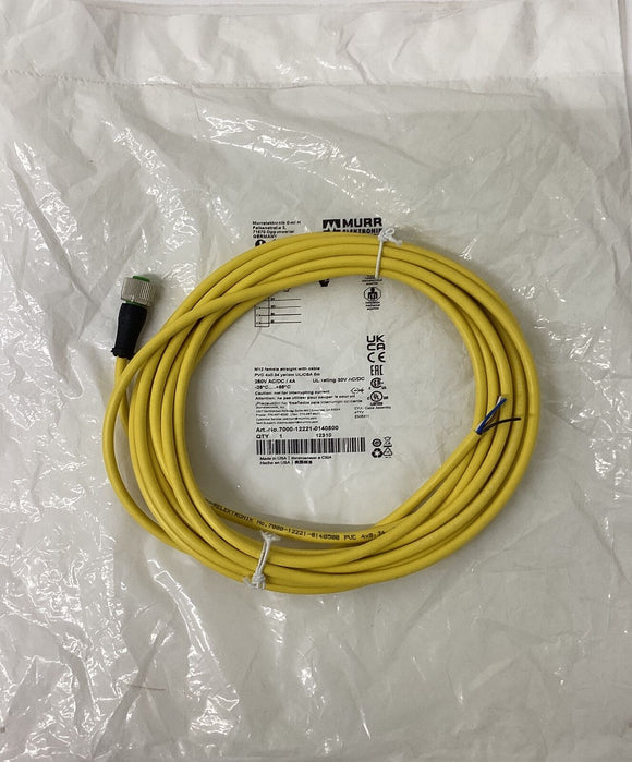 Murr 7000-12221-0140500 M12 Female Single-End 4-Wire Cable 5M