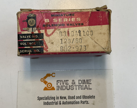 Honeywell Skinner B3DA9100 B Series Solenoid Valve 12 VDC 100 PSI
