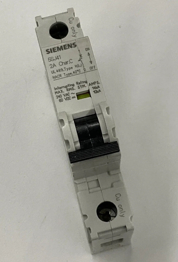 Siemens 5SJ4102-7HG40 HSJ Circuit Breaker 2 Amp Din Mount