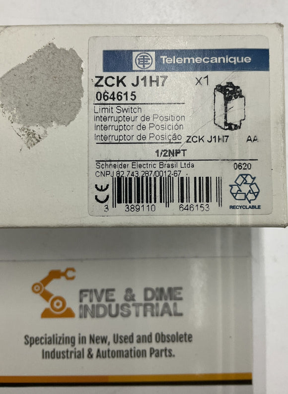 Telemecanique ZCK-J1H7 Limit Switch 1/2" Npt