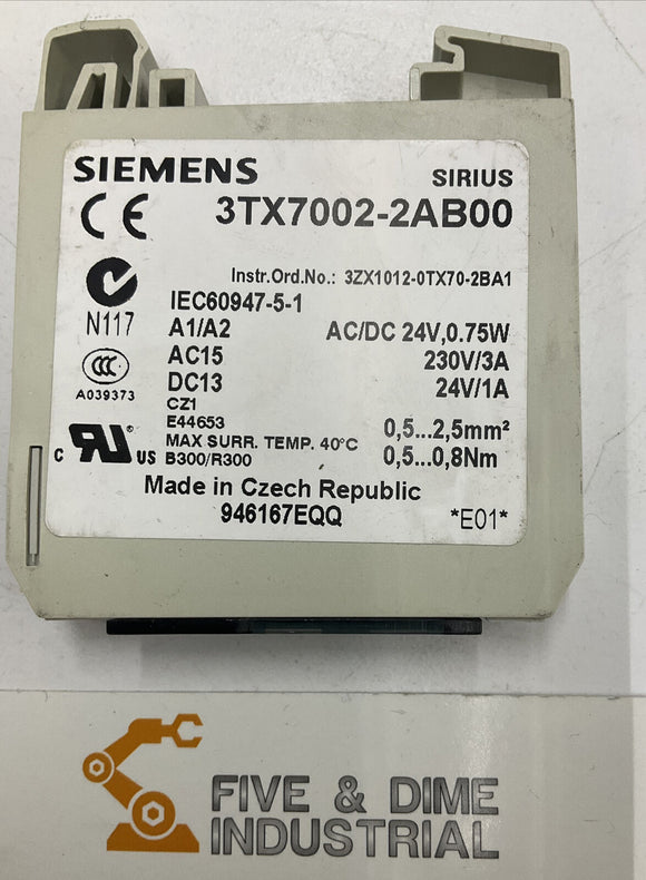 Siemens 3TX7002-2AB00 Coupling Relay 24V AC/DC