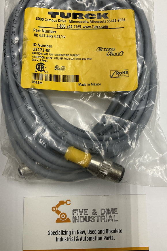 Turck RK 4.4T-4-RS 4.4T/SV Sensor Cable Eurofast U2173-50