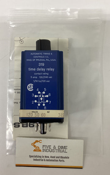 ATC 319-B012Q1C Time Delay Relay 120VAC  0-300 seconds