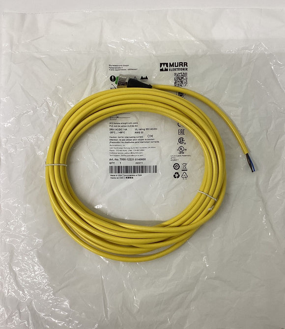Murr 7000-12221-0140600 M12 Female Single End 4 Pole Cable 6M