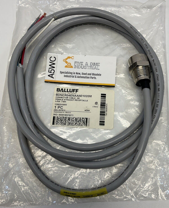 Balluff BDN C-R04-EN-AAN-01-020M 5-Pin Female Cordset