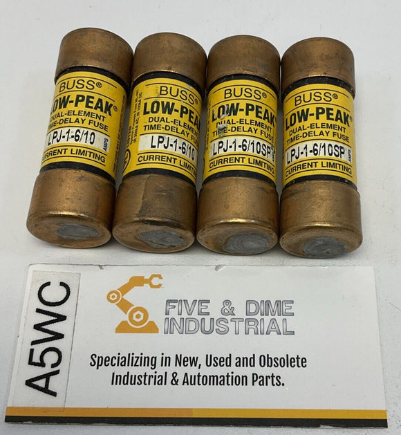 Bussmann LPJ-1-6/10SP Buss Lot of 4 Fuses 600V