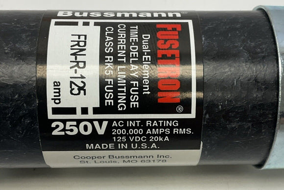 Bussmann Fusetron FRN-R-125 Fuse 125 Amp 250V
