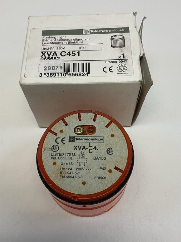 Telemecanique  XVA-C451  Amber Flashing Stack Light  24-230VAC