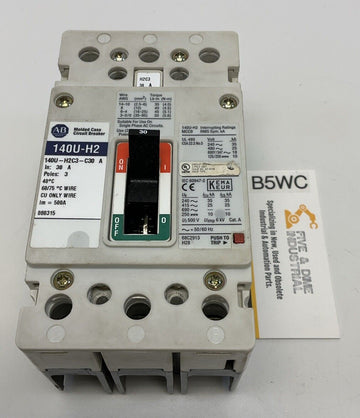 Allen Bradley 140U-H2C3-C30 Circuit Breaker 30A 480V, 3-Pole