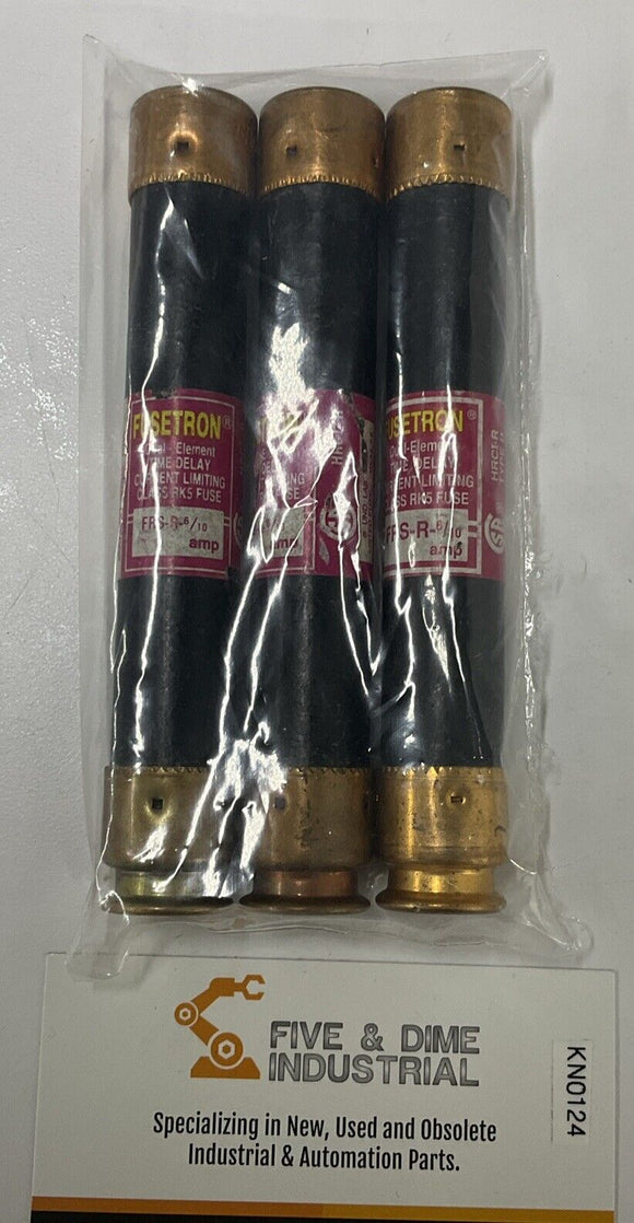Bussman Fusetron FRS-R-6/10 Dual Element Fuses 6/10 Amp. Lot of 3