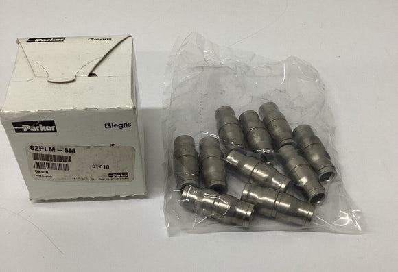 Parker Legris 62PLM-8M Nickel Plated Brass Union 8mm Box of 10