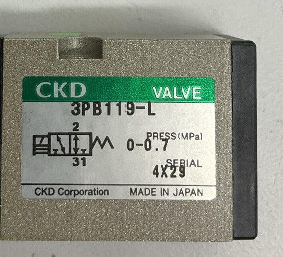 Parker CKD 3PB119-L 24VDC Solenoid Valve